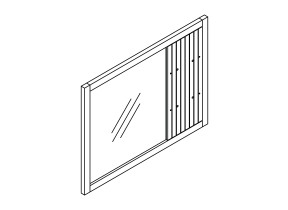 1miroir composant sans tablettes / miroir sans etageres 208A19166E1