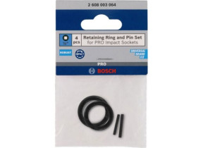 Bague de retenue et goupille Bosch pour douilles PRO Impact, 1/4 pouce, 4 pces - 2608003064
