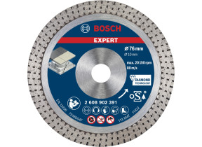 Bosch 1 disque à tronçonner diamanté expert hard ceramic, alésage 10 mm (pour carrelage dur, pierre dure, ø 76 mm, accessoires professionnels mini meuleuse d\'angle) 2608902391