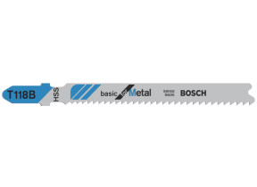 Bosch 100x lames de scie sauteuse t 118 b basic for metal (pour tôles en acier, tôles en acier, longueur 92 mm, professional accessoire scie sauteuse) 2608631965