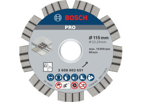 Bosch 1x disques à tronçonnage diamant pro concrete pour alésage 22,23 et petites meuleuses angulaires (pour béton, béton armé, ø 115 mm, professional accessoire petite meuleuse angulaire) 2608602651