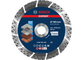 Bosch 1x disques à tronçonner diamantés expert multimaterial (pour béton, béton armé, ø 180 mm, professional accessoire grande meuleuse angulaire) 2608900662