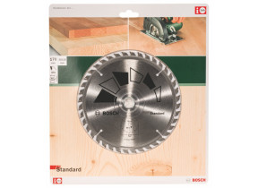 Bosch 1x lame de scie circulaire standard (pour bois, ø 170 x 2.2/1.5 x 20/16 mm, 40 dents, atb, avec 1x bague de réduction 16 mm, accessoire scie circulaire) 2609256813