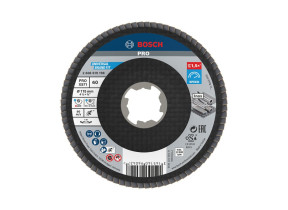 Bosch 1x plateau à lamelles pro metal x571, version bombée pour x-lock (pour acier, acier inoxydable, ø 115 mm, grain 60, professional accessoire petite meuleuse angulaire) 2608619198