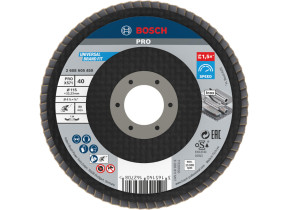 Bosch 1x plateau à lamelles pro metal x571, version bombée sur fibres (pour acier, acier inoxydable, ø 115 mm, grain 40, professional accessoire petite meuleuse angulaire) 2608605450