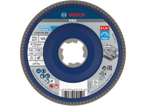 Bosch 1x plateau à lamelles pro metal x571, version plate pour x-lock (pour acier, acier inoxydable, ø 115 mm, grain 120, professional accessoire petite meuleuse angulaire) 2608619208