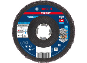 Bosch 1x plateaux à lamelles x-lock surface conditioning material expert n475 (pour tôles en acier, acier inoxydable, ø 125 mm, moyen, professional accessoire petite meuleuse angulaire) 2608901474