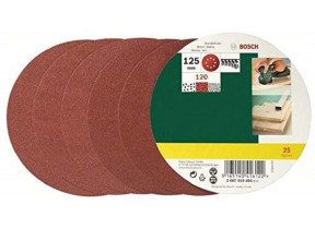 BOSCH 2607019494 LOT DE FEUILLES ABRASIVES POUR PONCEUSE EXCENTRIQUE GRAIN 120/125 MM 25 PIÈCES