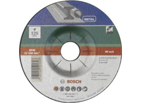 BOSCH 2609256337 MEULE À ÉBARBER À MOYEU DÉPORTÉ POUR MÉTAUX DIAMÈTRE 125 MM DIAMÈTRE D\'ALÉSAGE 22,23 EPAISSEUR 6 MM