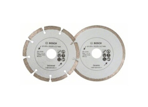 Bosch 2x disques à tronçonner diamantés pour carrelage et matériaux de construction, diamètre : 125 mm - 2607019484