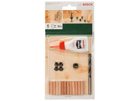 Bosch 32 pièces set tourillons en hêtre 6 x 30 mm 2609255305