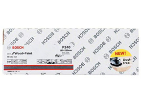 Bosch 50x abrasifs réticulés expert m480 (pour peinture sur bois, bois dur, ø 115x230 mm, grain 240, professional accessoire ponceuse excentrique) 2608621276