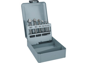 Bosch 6x coffret de fraises coniques à lamer pro soft metal hss (pour aluminium, métaux non ferreux, ø 6,3, 8,3, 10,4, 12,4, 16,5, 20,5 mm, professional accessoire perceuses/visseuses rotatives) 2608597527
