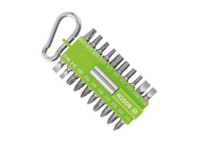 Bosch assortiment d\'embouts de vissage 21 pièces fuschia vert (avec porte-embouts universel, mousqueton, embouts pour perceuses et tournevis) 2607002823
