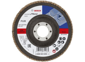 Bosch Disque à lamelles X431 Standard for Metal à angle droit 115 mm 22,23 mm 120 - 2608603655