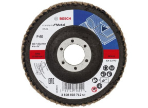 Bosch Disque à lamelles X431 Standard for Metal droit 115 mm 40 Tissu de verre - 2608603712