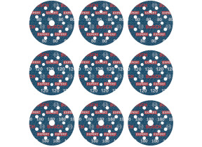 Bosch expert o780 lot de 9 disques abrasifs à film 125 mm (pour bois dur, peinture sur bois, ø 125 mm, grain 3 x 80, 3 x 120, 3 x 180, accessoires professionnels ponceuse excentrique) 2608902407
