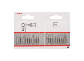 Bosch outillages 10 pièces jeu de embouts de vissage qualité extra-dure pour vis torx, t15 epaisseur, 25mm longueur 2607001608