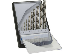 Bosch Outillages 2607010535 HSS Jeu de forets pour le métal 10 pièces meulé DIN 338 tige cylindrique 1 set