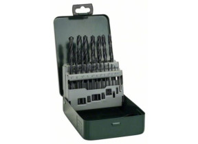 Bosch Outillages 2607019435 HSS Jeu de forets pour le métal 19 pièces laminé au rouleau DIN 338 tige cylindrique 1 set