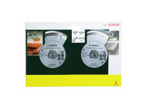 Bosch Outillages 2607019478 Lot de 2 disques diamant pour Carrelage et matériaux de construction 115 mm Argent