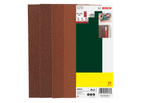 Bosch Outillages 2607019498 Feuilles abrasives pour Ponceuse vibrante (non trouées) Grain 60-240 93 x 230 mm Lot de 25