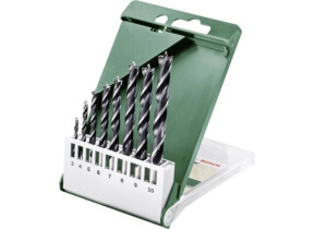 Bosch Outillages 2609255215 Jeu de forets pour le bois 8 pièces 3 mm, 4 mm, 5 mm, 6 mm, 7 mm, 8 mm, 9 mm, 10 mm tige cylindrique 1 set C96884