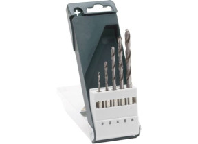 Bosch Outillages 2609255326 Jeu de forets pour le bois 5 pièces 2 mm, 3 mm, 4 mm, 5 mm, 6 mm 1/4 (6,3 mm) 1 set