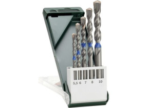 Bosch Outillages 2609255417 Jeu de forets pour béton 5 pièces 5 mm, 6 mm, 6 mm, 8 mm, 10 mm tige cylindrique 1 set C96631