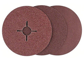 Bosch Outillages 2609256254 Disques abrasifs pour Meuleuse d\'angle Fixation à pince 125 mm 22 mm Bois et métal 12 pièces Grain varié