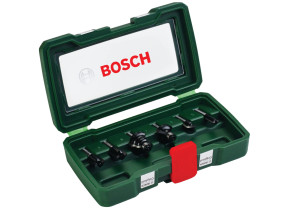 Bosch outillages 6 pièces ensemble de fraises au carbure (pour le bois, emmanchement ø 1/4\'\', accessoires défonceuse) 2607019462