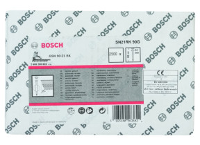 Bosch outillages clous en bande à tête ronde 21° sn21rk 90g, 7mm tête, 3.1mm x 90mm, lot de 2500 2608200035