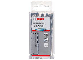 Bosch professional 10x forets hélicoïdaux hss pointteq (pour métal, 4,7 x 47 x 80 mm, accessoires pour perceuses-visseuses) 2608577215