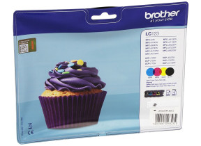 Cartouche encre- multipack, noir/ cyan/ magenta/ jaune 0,6k LC123VALBPDR