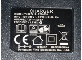 Charger 27v 0,5a 602726