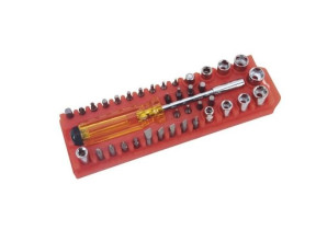 Coffret de vissage 37 pièces composé de: 9 douille 16725