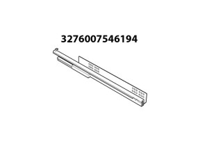 Coulisse droite extraction totale amortie l470 eb12.5 zn + sfp 50 kg a2cguid0105 pour racine 566A2CGUID0105