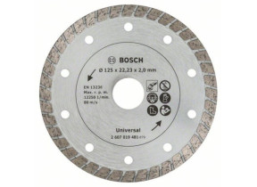 Disque à tronçonner diamanté Turbo Bosch, diamètre : 125 mm - 2607019481