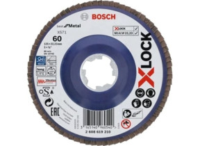 Disque X-Lock lamelle plat Best Metal BOSCH Ø125 Grain 60 - 2608619210