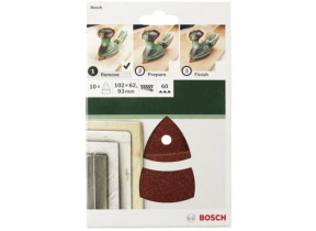 Feuille abrasive pour ponceuse Multi avec bande auto-agrippante, perforé Bosch Outillages 2609256A64 Grain 120 (L x l)