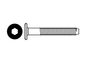 Fileté vis 45 mm / vis filete 45 mm 208HARDAQ