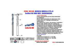 Foret cylindrique Bosch 5x90x150 mm 2 608 588 200 2608900607