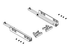 Hardware set (glider, runner hettich, dispositifs eur vis) 208HARDGLI350