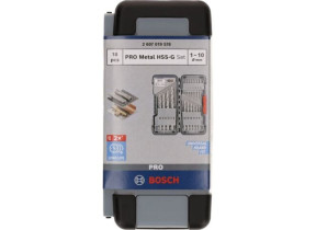 Jeu de forets hélicoïdaux PRO Metal HSS-G Bosch, 18 pièces - 2607019578