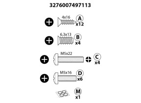 Kit de quincaillerie a+b+c+d+k art.614 dl2 s7061400-11 pour racine 566S706140011
