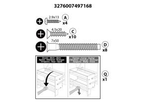 Kit de quincaillerie a+c+d+q art.826 v2 at s7082600-71 pour racine 566S708260071