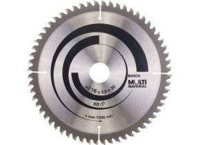 Lame de scie circulaire diametre 216 x 30 x 2,5 mm multimatériaux - 60 dents - BOSCH - 2608640446