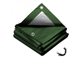 Linxor - bâche de protection extérieure universelle réversible avec ½illets - 150g - 2 x 3 - gris et vert EGK2916