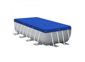 Linxor - bâche de protection réversible 4 saisons pour piscine hors sol - rectangle 2,20 x 4,50 m - 150 gsm - bleu et gris EGK2909
