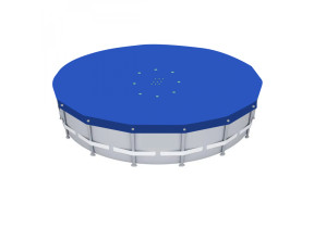 Linxor - bâche de protection réversible 4 saisons pour piscine hors sol - ronde 3,05 m - 150 gsm - bleu et gris EGK2911